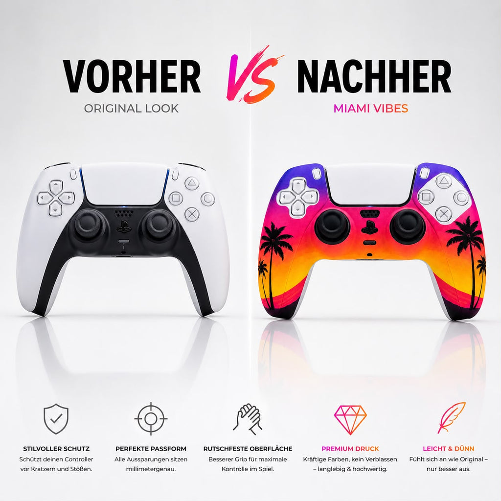 3 x PS5-Controller Sleeves (MIAMI + THUNDER + GALAXY)